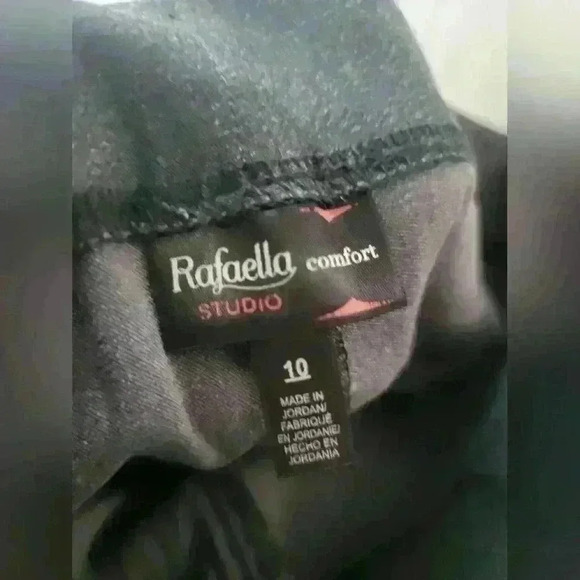 Rafella Comfort Studio grey dress pants w/ elastic waist size 10 strechy. - Picture 2 of 5